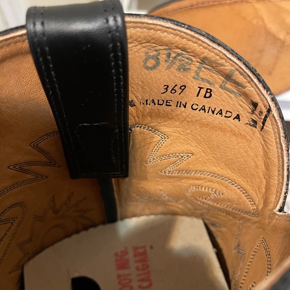 NWT Alberta Boot Black Kangaroo Leather Cowboy Boots Western Boots Women Size 11 - Picture 7 of 10